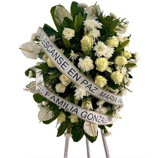 Corona Funebre de claveles, rosas y lirios 5745