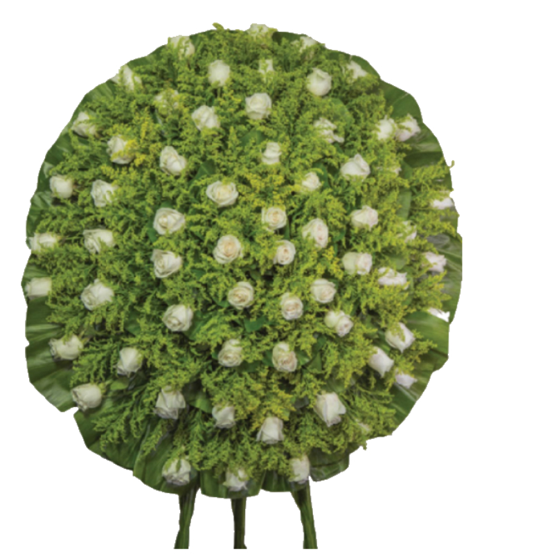 Corona funebre de rosas y claveles 5612