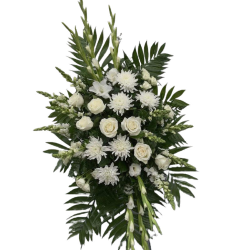 Ramo Funebre de Rosas y Pompones 5617