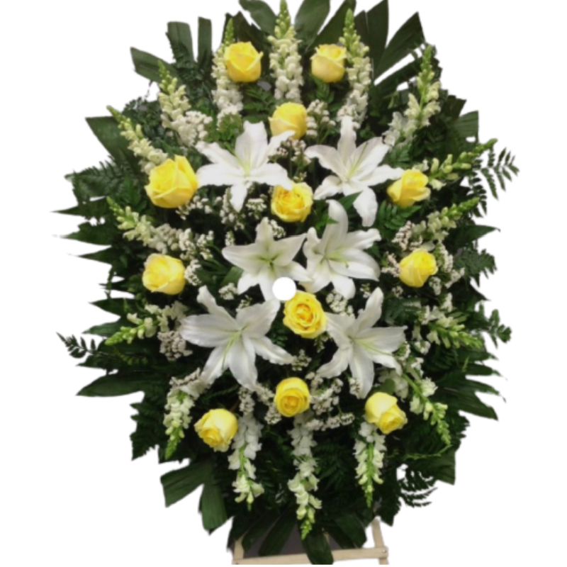 Corona Funebre de Rosas y Lirios  5622