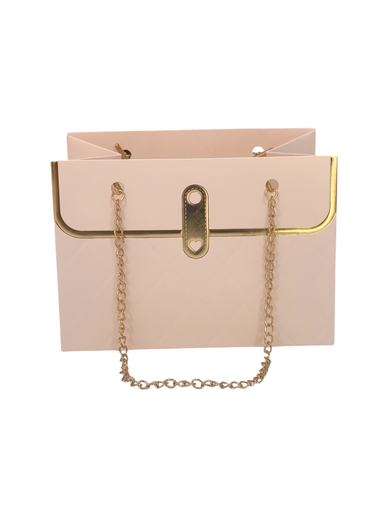 Caja Forma Cartera con Cadena Gold
