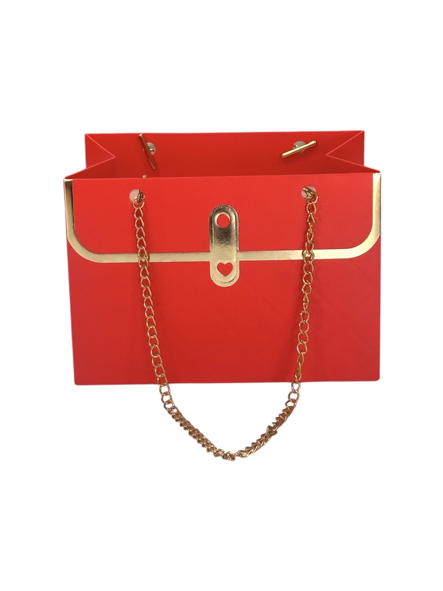 Caja Forma Cartera con Cadena Gold