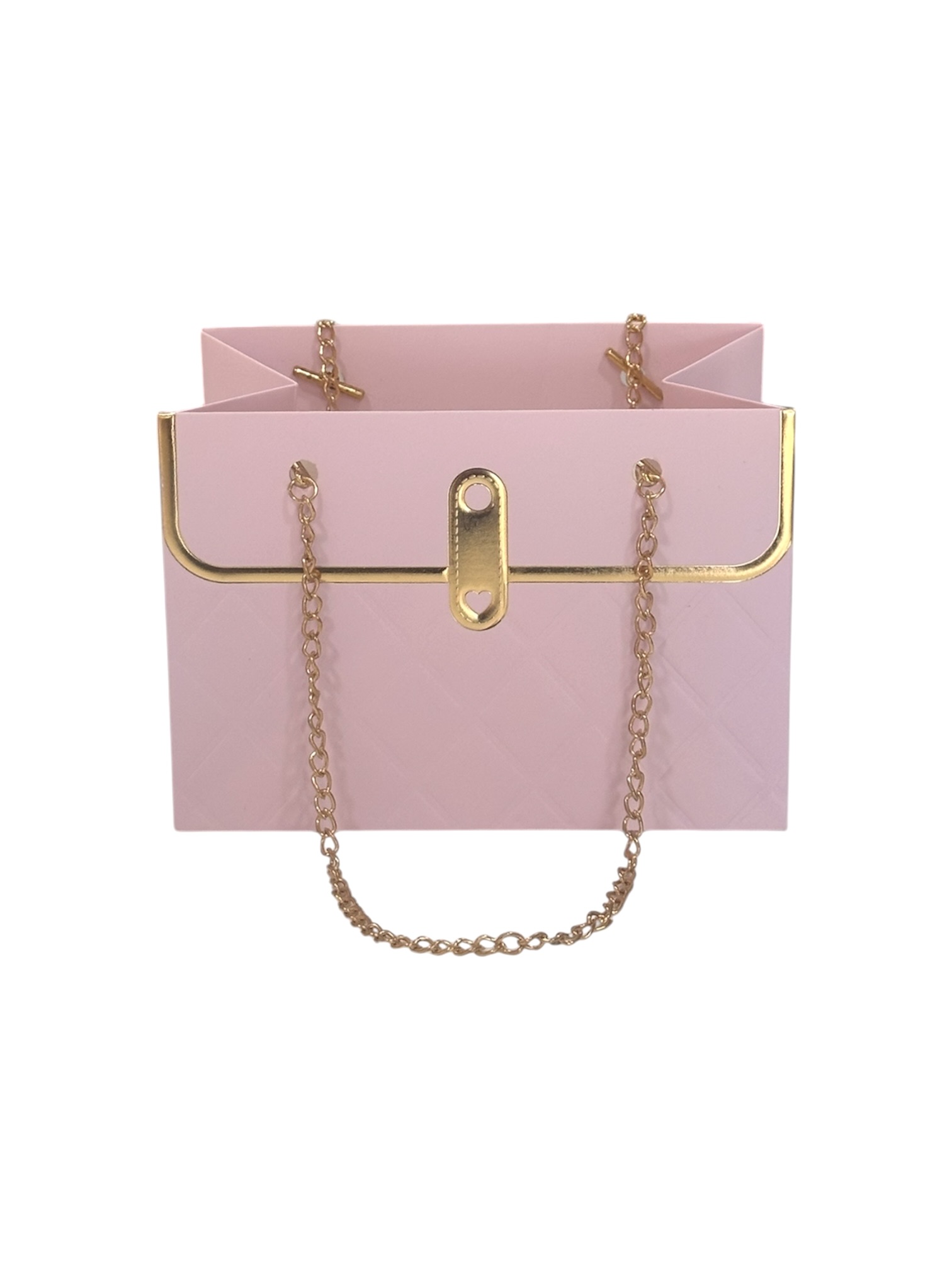 Caja Forma Cartera con Cadena Gold