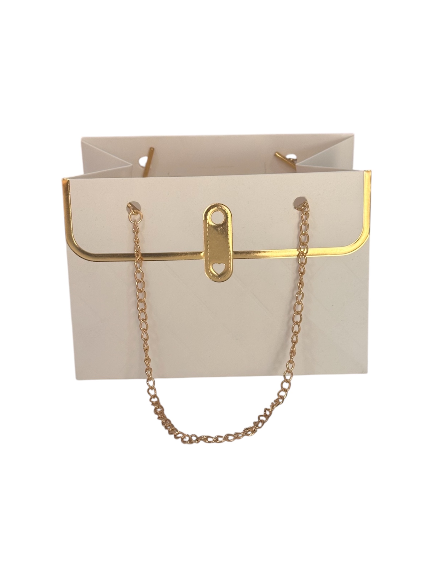 Caja Forma Cartera con Cadena Gold