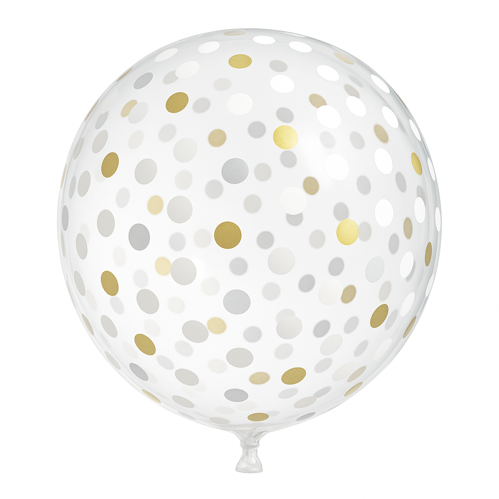 Globo Burbuja Confeti Gold and Silver #18