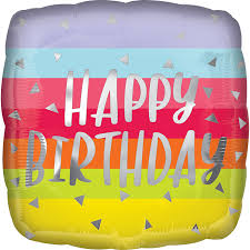 Globo Cuadrado Happy Birthday #17