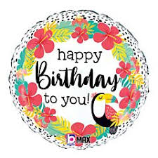 Globo Happy Birthday Flores