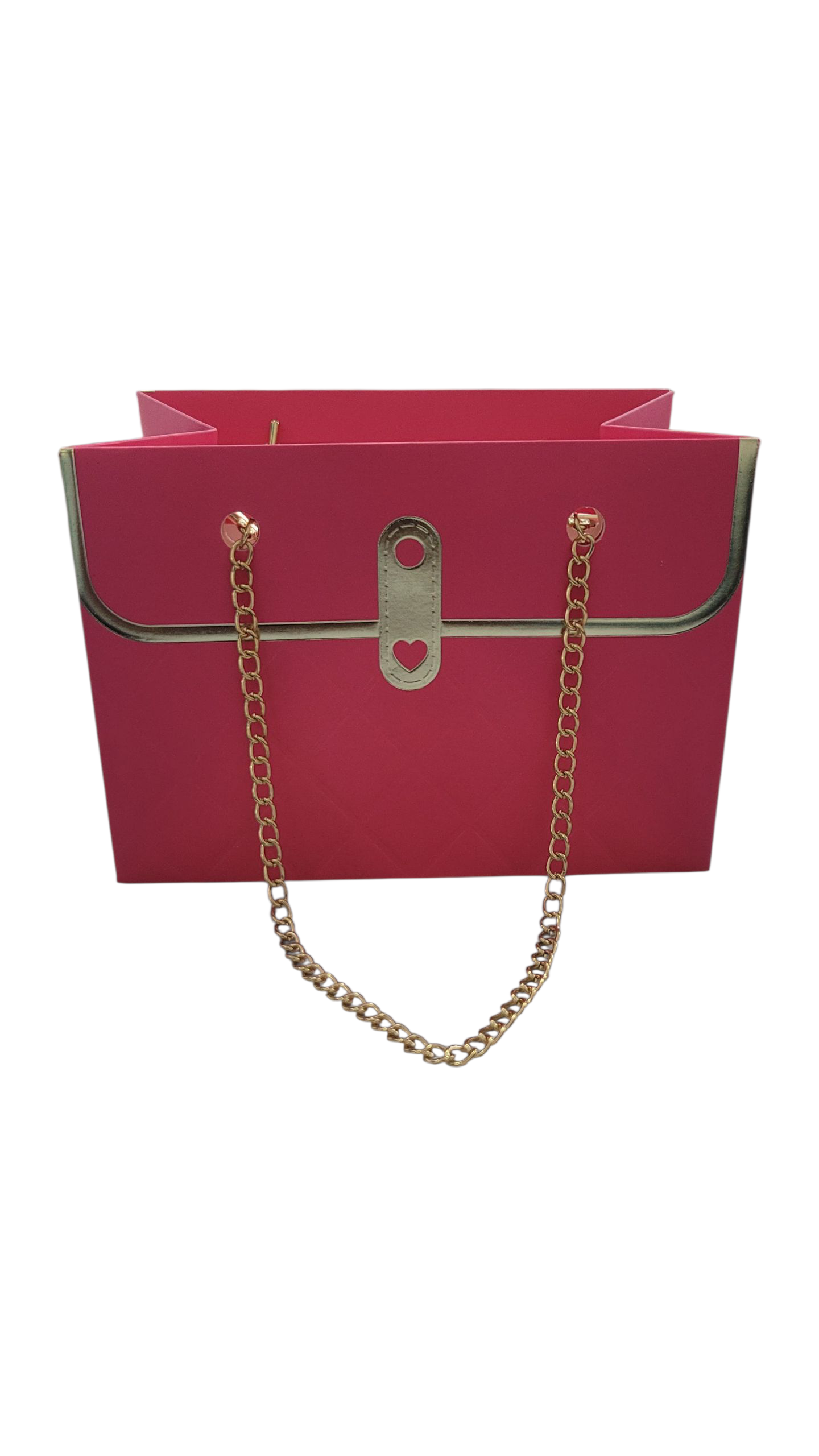 Caja Forma Cartera con Cadena Gold
