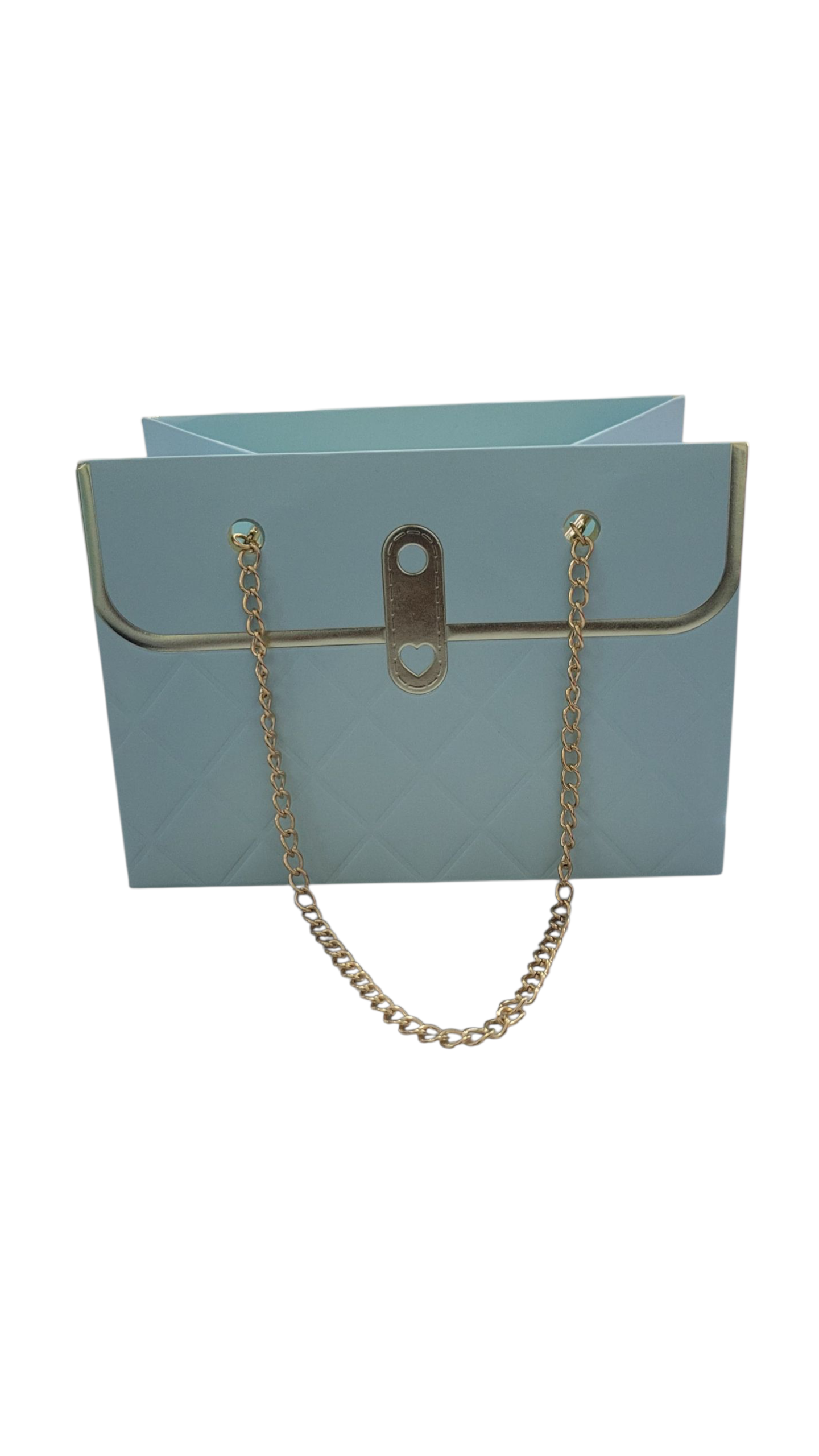 Caja Forma Cartera con Cadena Gold